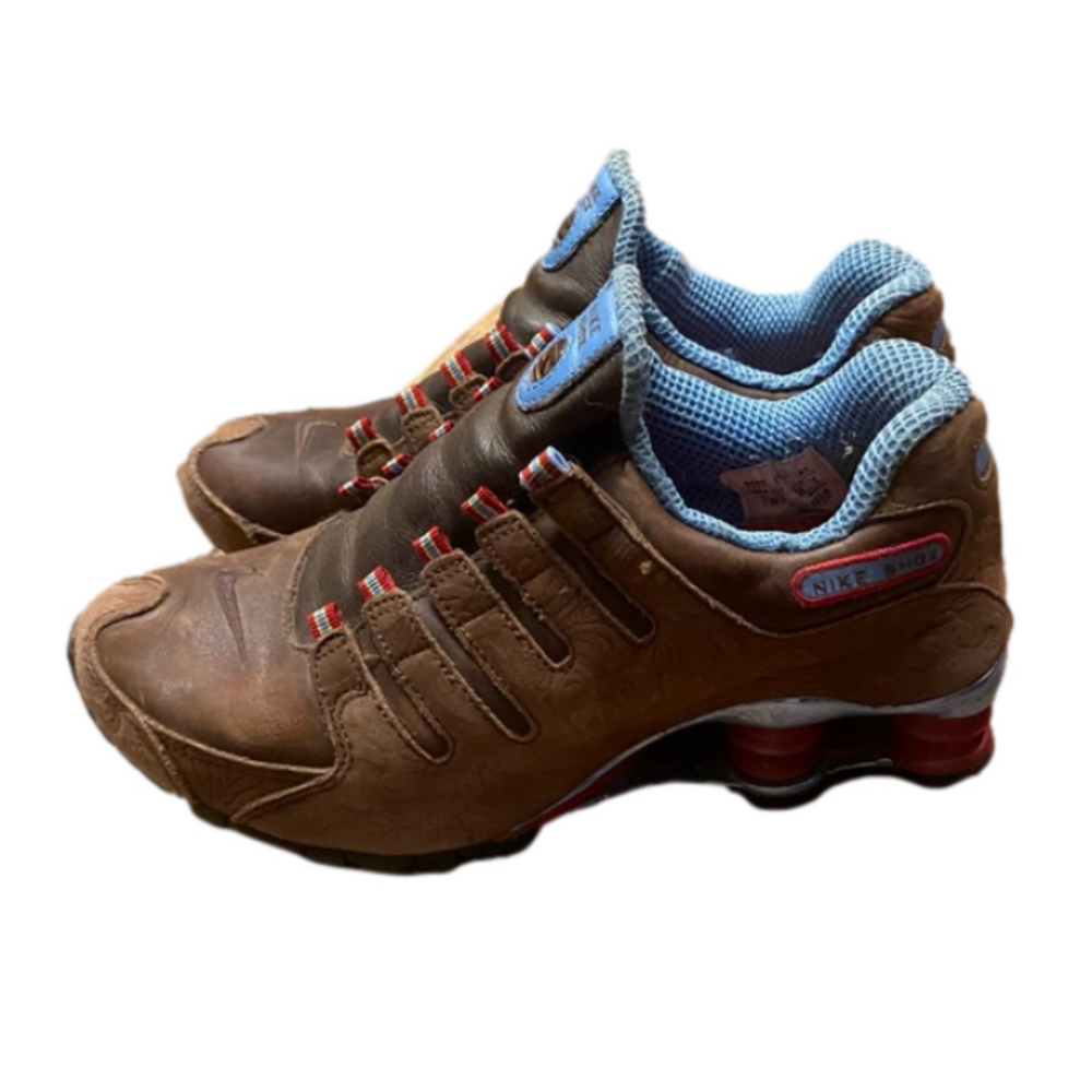 NIKE Shox Brown Flower Pattern Size 8 - Picture 1 of 13
